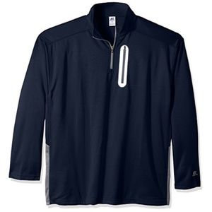 Russell 2XL Quarter Zip Men's Pullover Navy  Poly Fleece
